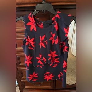 Banana republic, red and navy blouse. Worn only twice. Excellent condition!